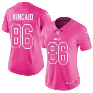 wholesale Bills #86 Dalton Kincaid Pink Women's Stitched NFL Limited Rush Fashion Jersey