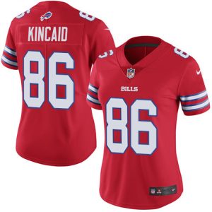 Bills #86 Dalton Kincaid Red Women's Stitched NFL Limited Rush Jersey