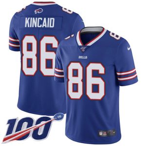 bills #86 dalton kincaid royal blue team color men's stitched nfl 100th season vapor limited cheap jersey