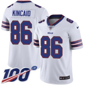 bills #86 dalton kincaid white men's stitched nfl 100th season vapor limited cheap jersey