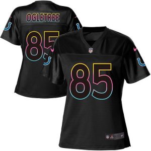 colts #85 andrew ogletree black women's nfl fashion game wholesale jersey