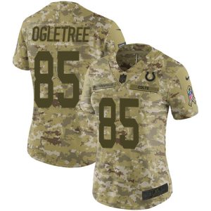 Colts #85 Andrew Ogletree Camo Women's Stitched NFL Limited 2024 Salute to Service Jersey