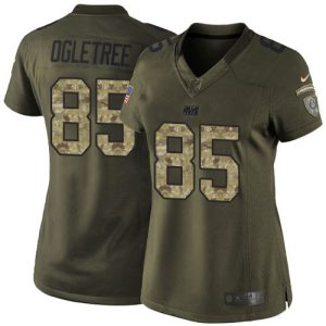 Colts #85 Andrew Ogletree Green Women's Stitched NFL Limited 2024 Salute to Service Jersey