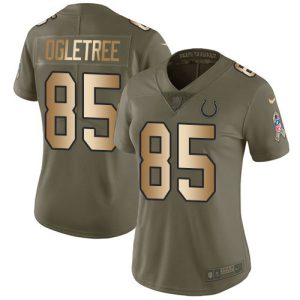 colts #85 andrew ogletree olive/gold women's stitched nfl limited 2024 salute to service cheap jersey