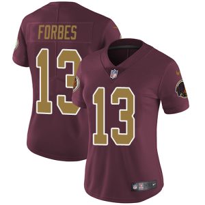 Commanders #13 Emmanuel Forbes Burgundy Red Alternate Women's Stitched NFL Vapor Untouchable Limited Jersey