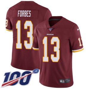 Commanders #13 Emmanuel Forbes Burgundy Red Team Color Youth Stitched NFL 100th Season Vapor Limited Jersey