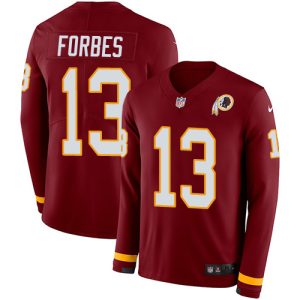 commanders #13 emmanuel forbes burgundy red team color youth stitched nfl limited therma long sleeve cheap jersey