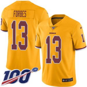 cheap Commanders #13 Emmanuel Forbes Gold Youth Stitched NFL Limited Rush 100th Season Jersey