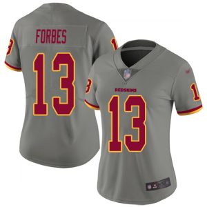 cheap Commanders #13 Emmanuel Forbes Gray Women's Stitched NFL Limited Inverted Legend Jersey