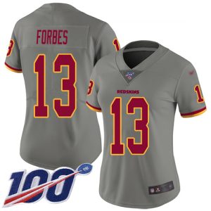 Commanders #13 Emmanuel Forbes Gray Women's Stitched NFL Limited Inverted Legend Jersey