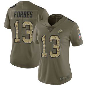 commanders #13 emmanuel forbes olive/camo women's stitched nfl limited 2024 salute to service wholesale jersey