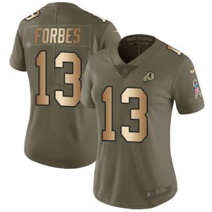 commanders #13 emmanuel forbes olive/gold women's stitched nfl limited 2024 salute to service cheap jersey