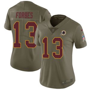 Commanders #13 Emmanuel Forbes Olive Women's Stitched NFL Limited 2024 Salute to Service Jersey