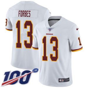 Commanders #13 Emmanuel Forbes White Youth Stitched NFL 100th Season Vapor Limited Jersey