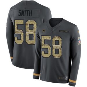 wholesale Cowboys #58 Mazi Smith Anthracite Salute to Service Youth Stitched NFL Limited Therma Long Sleeve Jersey