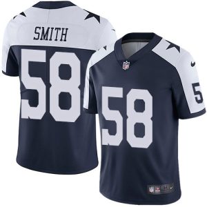 wholesale Cowboys #58 Mazi Smith Nave Blue Thanksgiving Men's Stitched NFL Vapor Untouchable Limited Throwback Jersey