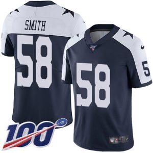 cowboys #58 mazi smith navy blue thanksgiving men's stitched nfl 100th season vapor throwback limited cheap jersey