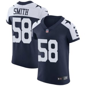 wholesale Cowboys #58 Mazi Smith Navy Blue Thanksgiving Men's Stitched NFL Vapor Untouchable Throwback Elite Jersey