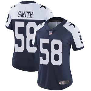 cowboys #58 mazi smith navy blue thanksgiving women's stitched nfl vapor throwback limited wholesale jersey