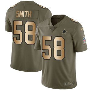 wholesale Cowboys #58 Mazi Smith Olive/Gold Men's Stitched NFL Limited 2024 Salute To Service Jersey