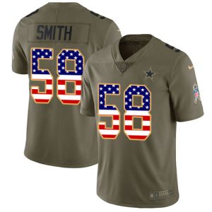 Cowboys #58 Mazi Smith Olive/USA Flag Youth Stitched NFL Limited 2024 Salute To Service Jersey