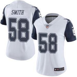 Cowboys #58 Mazi Smith White Women's Stitched NFL Limited Rush Jersey