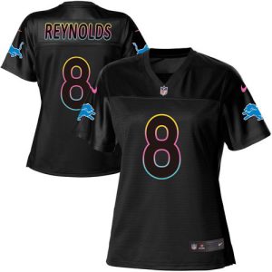 Lions #8 Josh Reynolds Black Women's NFL Fashion Game Jersey