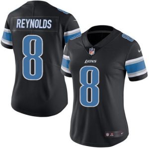 Lions #8 Josh Reynolds Black Women's Stitched NFL Limited Rush Jersey