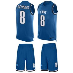 Lions #8 Josh Reynolds Blue Team Color Men's Stitched NFL Limited Tank Top Suit Jersey