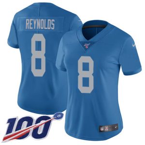 Lions #8 Josh Reynolds Blue Throwback Women's Stitched NFL 100th Season Vapor Untouchable Limited Jersey