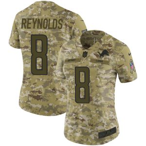 Lions #8 Josh Reynolds Camo Women's Stitched NFL Limited 2024 Salute To Service Jersey