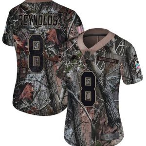 Lions #8 Josh Reynolds Camo Women's Stitched NFL Limited Rush Realtree Jersey