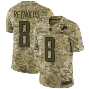 Lions #8 Josh Reynolds Camo Youth Stitched NFL Limited 2024 Salute To Service Jersey