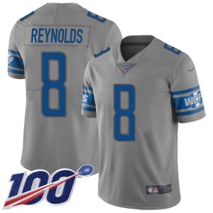 lions #8 josh reynolds gray men's stitched nfl limited inverted legend 100th season wholesale jersey