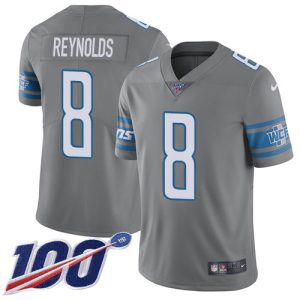 lions #8 josh reynolds gray men's stitched nfl limited rush 100th season cheap jersey