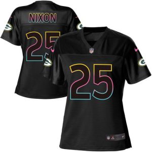 packers #25 keisean nixon black women's nfl fashion game cheap jersey