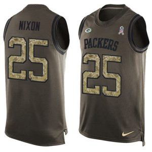 packers #25 keisean nixon green men's stitched nfl limited salute to service tank top wholesale jersey