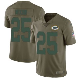 cheap Packers #25 Keisean Nixon Olive Men's Stitched NFL Limited 2024 Salute To Service Jersey