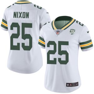 Packers #25 Keisean Nixon White Women's 100th Season Stitched NFL Vapor Untouchable Limited Jersey