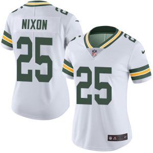 cheap Packers #25 Keisean Nixon White Women's Stitched NFL Vapor Untouchable Limited Jersey