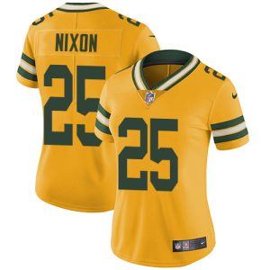 wholesale Packers #25 Keisean Nixon Yellow Women's 100th Season Stitched NFL Limited Rush Jersey