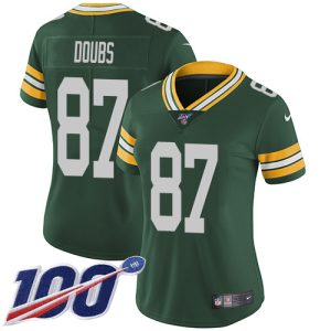 wholesale Packers #87 Romeo Doubs Green Team Color Women's Stitched NFL 100th Season Vapor Untouchable Limited Jersey