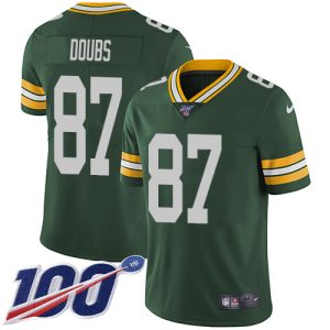 Packers #87 Romeo Doubs Green Team Color Youth Stitched NFL 100th Season Vapor Untouchable Limited Jersey