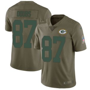 packers #87 romeo doubs olive men's stitched nfl limited 2024 salute to service cheap jersey