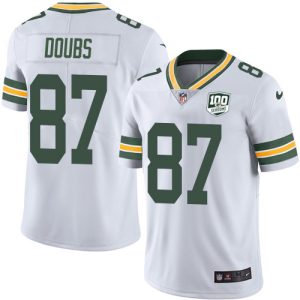 packers #87 romeo doubs white men's 100th season stitched nfl vapor untouchable limited cheap jersey