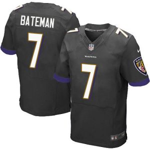 Ravens #7 Rashod Bateman Black Alternate Men's Stitched NFL New Elite Jersey