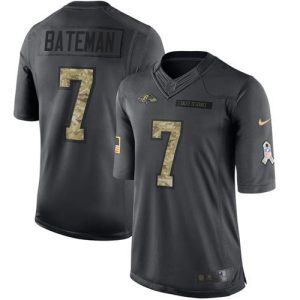 Ravens #7 Rashod Bateman Black Youth Stitched NFL Limited 2024 Salute to Service Jersey