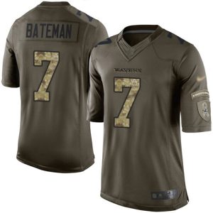 Ravens #7 Rashod Bateman Green Men's Stitched NFL Limited 2024 Salute to Service Jersey