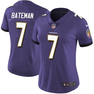 cheap Ravens #7 Rashod Bateman Purple Team Color Women's Stitched NFL Vapor Untouchable Limited Jersey