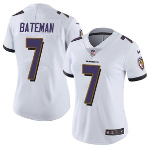 wholesale Ravens #7 Rashod Bateman White Women's Stitched NFL Vapor Untouchable Limited Jersey